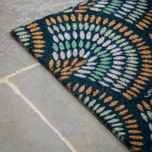 Ikat Navy Peacock Doormat 600X900mm