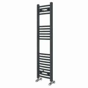 Right Radiators 1200x300 mm Curved Heated Towel Rail Radiator Bathroom Ladder Warmer Anthracite