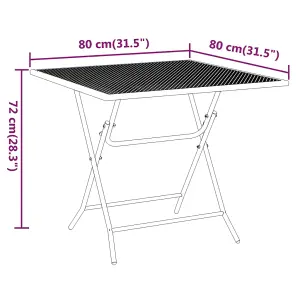 Berkfield Garden Table 80x80x72 cm Expanded Metal Mesh Anthracite