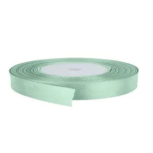 6mm Pastel Green Double Sided Satin Polyester Ribbon Roll, 25 metres