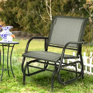 Costway Swing Glider Chair Outdoor Single Rocking Chair Patio Chair Garden