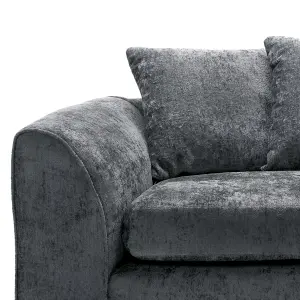 Harriet Crushed Chenille 2 Seater Sofa in Dark Grey