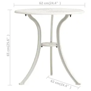 Berkfield Garden Table White 62x62x65 cm Cast Aluminium