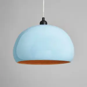 Litecraft Bamboo Duck Egg Blue Easy Fit Lamp Shade