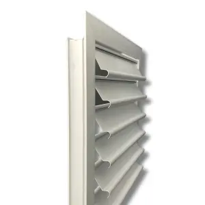 AirTech-UK Gravity Grille 400mm x 400mm Premium Anodized Aluminium Louvre Grill for Walls and Crawl Spaces