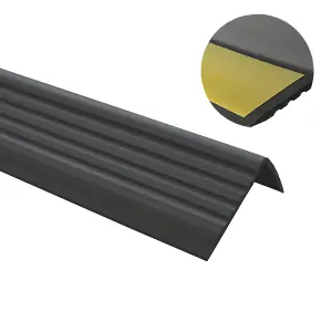 Self-adhesive stair non-slip nosing rubber angle step edge PVC ND 90cm black