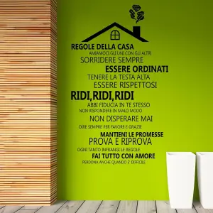 Walplus Decal Wall Art Wall Sticker Decal House Roof With Italian Family Quote Art Decoration Decal DIY