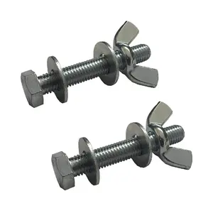 5 x Set Screw Bolts M12 x 50mm, Washers & Wing Nuts,