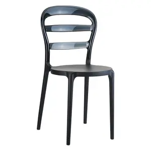 Tribi Stacking Chair - Black/Black Transparent