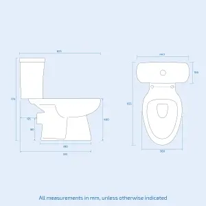 Nes Home 400mm Vanity Basin Unit & Close Coupled Toilet White