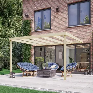 Wall Mounted Box Pergola - Wood - L300 x W420 x H270 cm - Light Green