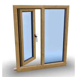 945mm (W) x 945mm (H) Wooden Stormproof Window - 1/2 Right Opening Window - Toughened Safety Glass