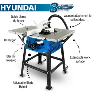 Hyundai 1800W 10" / 30mm Electric Table Saw 230V HYTS1800E