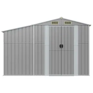 Brytanni Garden Shed Outdoor Storage Shed Patio Yard Tool Shed Galvanised Steel Grey