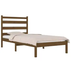 Berkfield Bed Frame Honey Brown Solid Wood Pine 100x200 cm