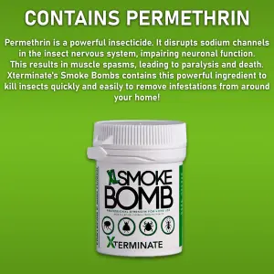 Xterminate XL 11g Smoke Bomb Fogger Killer For Fleas, Bed bug, Carpet Moths, Cluster Fly, Silverfish, Carpet Beetle