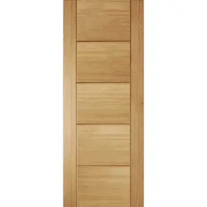 Linear Unglazed Contemporary White oak veneer Internal Timber Door, (H)1981mm (W)686mm (T)35mm