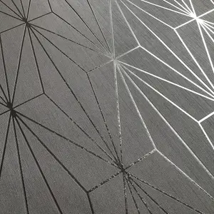 Muriva Grey & Gun Metal Geometric Metallic effect Embossed Wallpaper