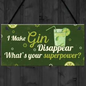 Red Ocean Novelty Funny Make Gin Disappear Gift Man Cave Home Bar Hanging Plaque Pub Sign Gift