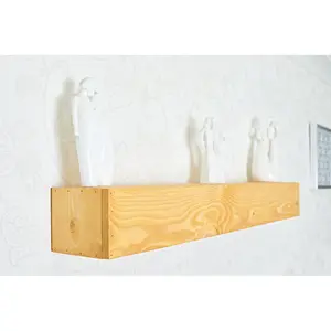 Lulger Floating Shelf with Reclaimed Wood Antique Pine / 10cm H x 163cm W x 14.5cm D