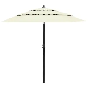 Berkfield 3-Tier Parasol with Aluminium Pole Sand 2.5 m