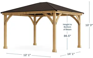 12 x 14 Meridian Gazebo With Guttering