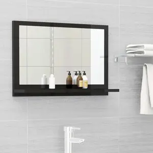 Dorlene Framed Wall Mounted Bathroom Mirror Brown Oak / 60 cm