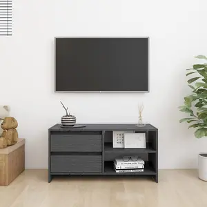 Berkfield TV Cabinet Grey 80x31x39 cm Solid Pinewood