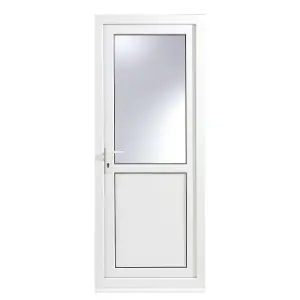 2 panel Glazed White RH External Back Door set, (H)2055mm (W)840mm