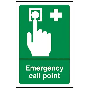 Emergency Call Point Button Safety Sign - Rigid Plastic - 200x300mm (x3)