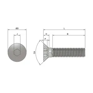 M5 x 35mm Length Countersunk CSK Allen Key Screws Stainless Steel A2 304 DIN 7991 Pack of 10