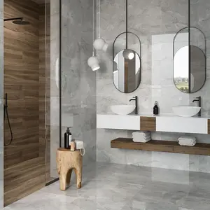 Wembley Polished Stone Effect Porcelain Tile 30 x 60cm / Pearl