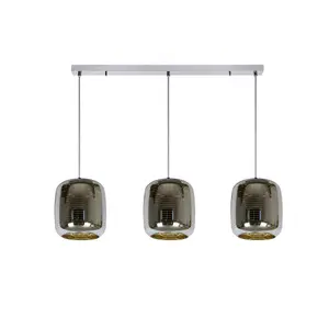 Lucide Eryn Modern Bar Pendant Light - 3xE27 - Chrome