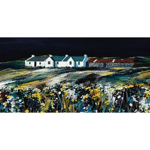 Avril Thomson Smith Fields Of Gold Framed Canvas Print Multicoloured (50cm x 100cm)