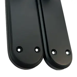 Genova Door Handles Matt Black Twist Lever Latch Marina Backplate