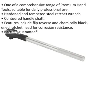 500mm 24-Tooth Flip Reverse Ratchet Wrench - Durable Pear-Head Design