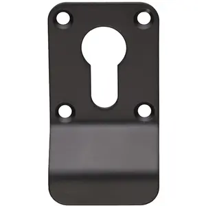 EURO Profile Cylinder Latch Pull Handle 78mm x 44mm Matt Black Door Finger