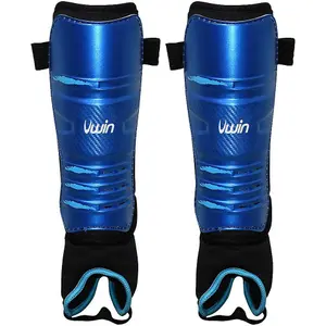 XS Hockey Shinguards & Ankle Protectors - BLUE/BLACK - High Impact Lightweight