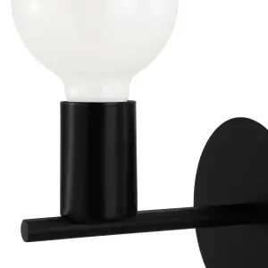 GoodHome Darrah Minimalist Matt Black Wall light