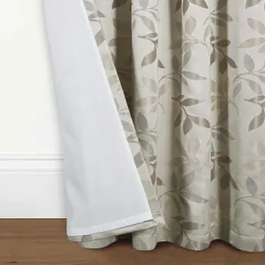 Home Curtains Lorenzo Fully Lined 45w x 72d" (114x183cm) Natural Eyelet curtains (PAIR)