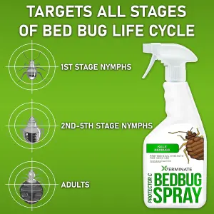 Xterminate Bed Bug Killer Spray 3L, Used By Professionals, For Home Use, Bedrooms, Mattresses, Carpets, Furniture