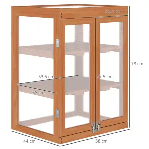 Outsunny 3-tier Wood Greenhouse Plant Storage Shelf Garden Cold Frame Grow House