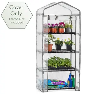 4 Tier Mini Greenhouse Replacement Cover Grow House Protector - Mesh COVER ONLY