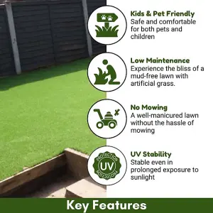 Cape Verde 40mm Outdoor Artificial Grass Super Soft, Premium Outdoor Artificial Grass-11m(36'1") X 2m(6'6")-22m²