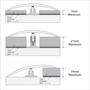 Homemate Variable Height Door Threshold 90cm x 38mm - Dolce Walnut