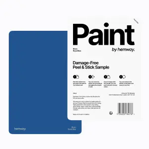 Hemway Chalk Based Furniture Paint Matt A5 Sample, Royal Blue, Peel & Stick Swatch For Interior Walls Wood