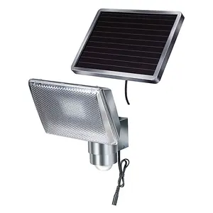 Brennenstuhl Solar-Powered Floodlight Light Security Light With PIR Motion Sensor - Aluminium