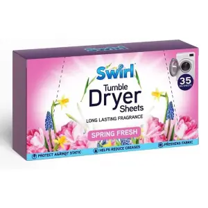 Swirl Tumble Dryer Sheet Spring Fresh Scent 35 Sheets x 3