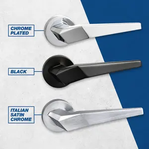 UAP ORO & ORO - Skywalker Lever - Round Rose Black Plated Door Handle for Internal Doors - Easy Installation