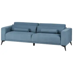 3 Seater Fabric Sofa Blue ANGE